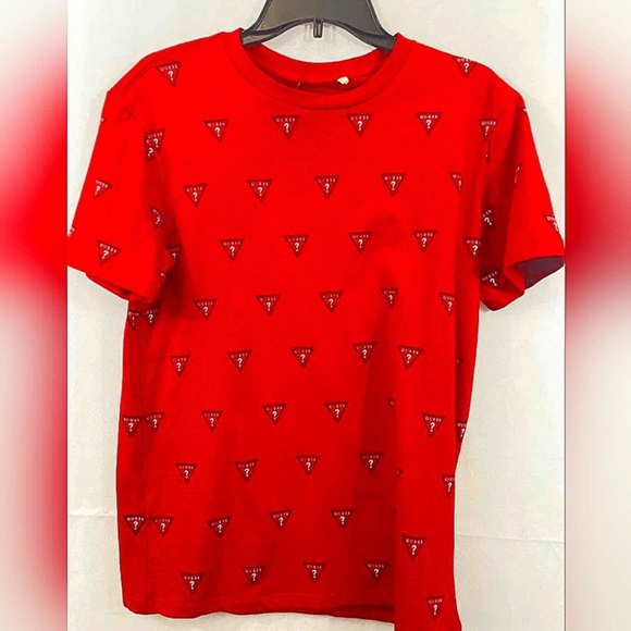 Guess Los Angeles Men's Medium T-shirt Guess Print Red Short Sleeve Crew Neck - Picture 1 of 3
